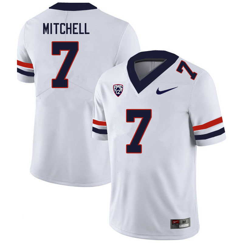 Men #7 Jaden Mitchell Arizona Wildcats College Football Jerseys Sale-White - Click Image to Close